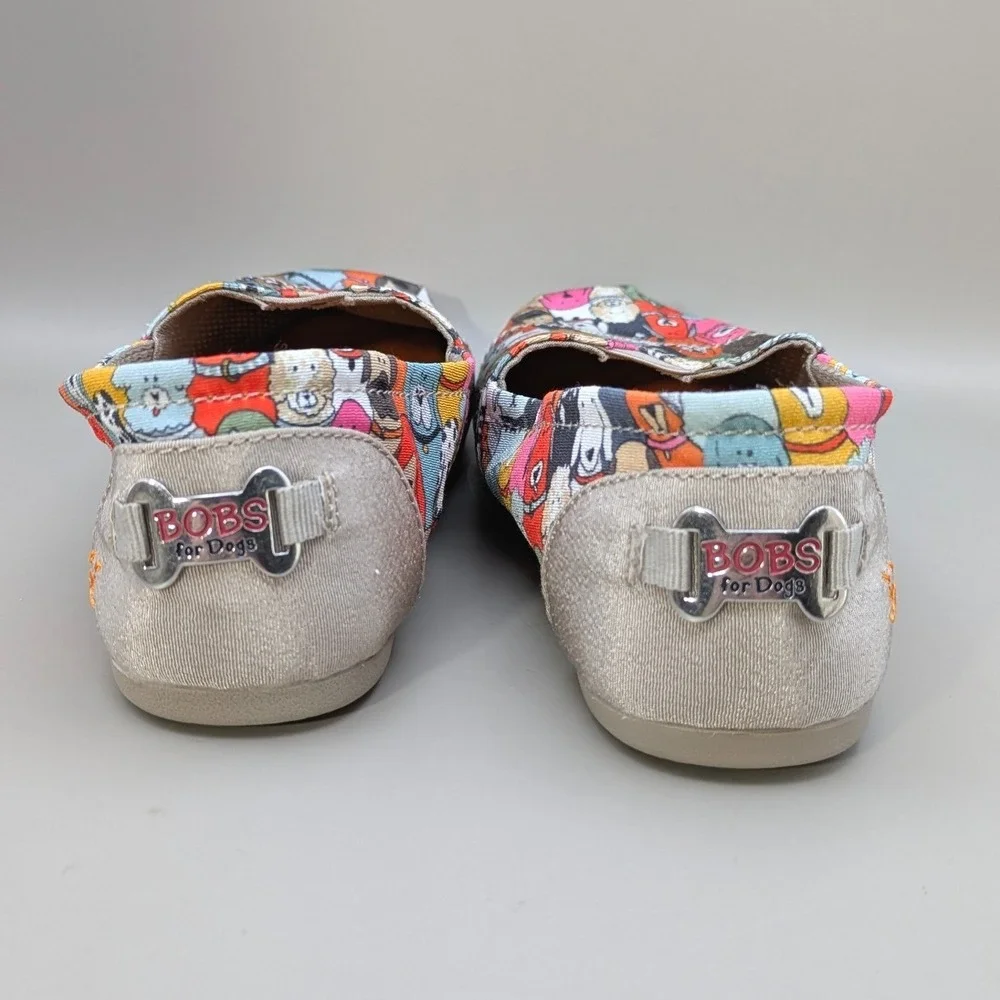Bobs Skechers Dog Woof Party 34389 Multi Color Cartoon Comfort Sneakers Womens 7